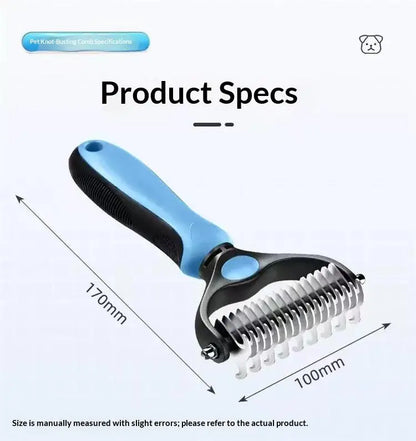 🔥LAST DAY -BUY 1 GET 1 FREE-$11.5 EACH🎁Double-Sided Pet Dematting Rake – Undercoat Grooming Tool for Long-Haired Dogs & Cats