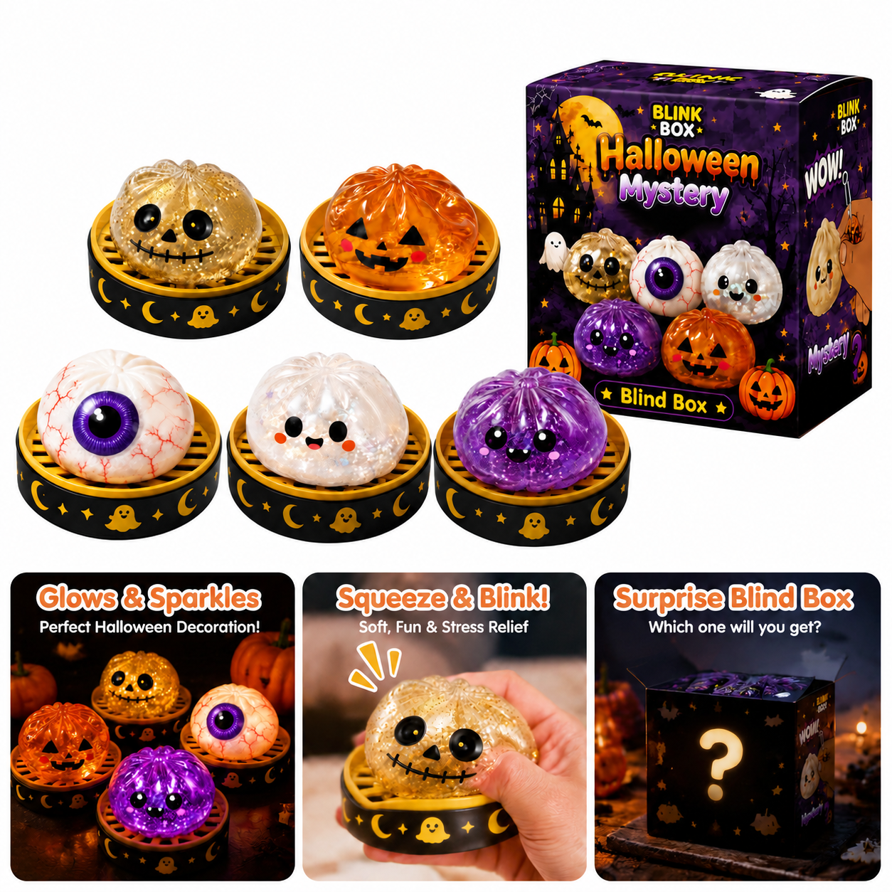 🔥Last Day 49% off🔥Halloween Dumpling Squishy - Mystery Blind Box