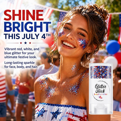 🔥LAST DAY -BUY 2 GET 2 FREE-$9.99 EACH🎁Red, White & Blue Glitter Body Stick