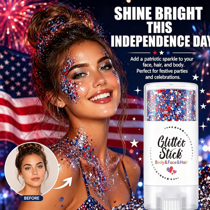 🔥LAST DAY -BUY 2 GET 2 FREE-$9.99 EACH🎁Red, White & Blue Glitter Body Stick