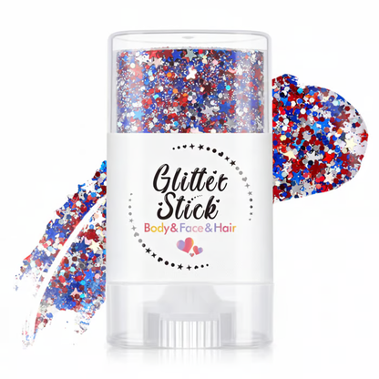 🔥LAST DAY -BUY 2 GET 2 FREE-$9.99 EACH🎁Red, White & Blue Glitter Body Stick