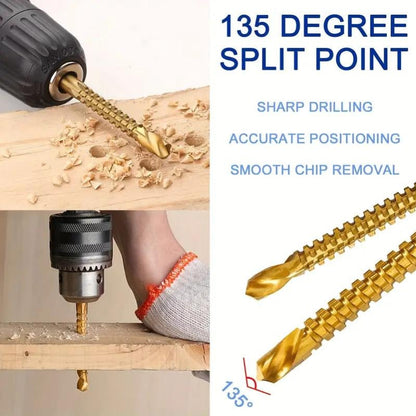 🔥Last Day Buy 1 get 1🔥Ultra-Practical Titanium-Coated Drill Bit Set🔧
