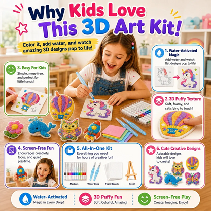 🔥Last Day 69% off🔥3D Puffy Texture Paper- Turn Simple Drawings Into Fun Puffy 3D Art🪄