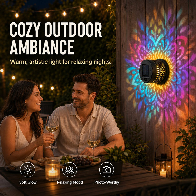 🔥LAST DAY -BUY 1 GET 1 FREE-$14.99 EACH🎁 Solar Mandala Wall Light🥇- Waterproof Outdoor Garden Fence Projector Lamp with Magical Ambient Glow🪐🌌