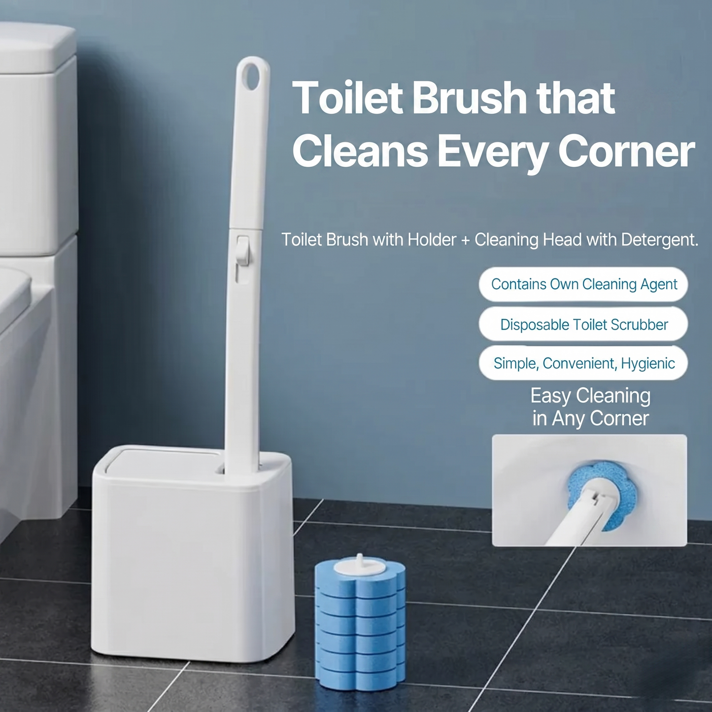 ✨ The Future of Bathroom Hygiene - 49% OFF Today only!🎁Toilet brush with replaceable heads