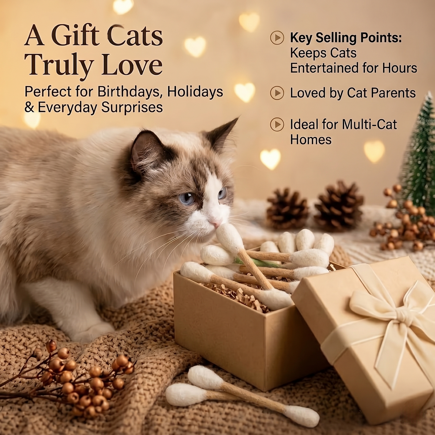 🔥LAST DAY -BUY 2 GET 2 FREE-$7.5 EACH🎁Giant cotton bud cat toy