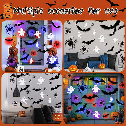 🔥Last Day Buy 6 Get 6🔥Halloween 3D Spider and Bat LED Lights👻🦇🕷️🕸️