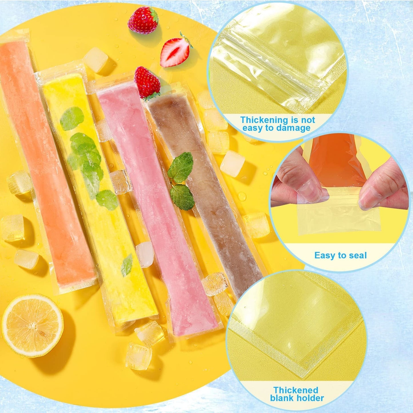 🍦 100 PCS DIY Popsicle Bags