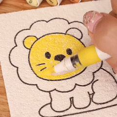 Water-activated 3D puffy art demonstration