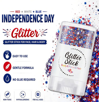 🔥LAST DAY -BUY 2 GET 2 FREE-$9.99 EACH🎁Red, White & Blue Glitter Body Stick