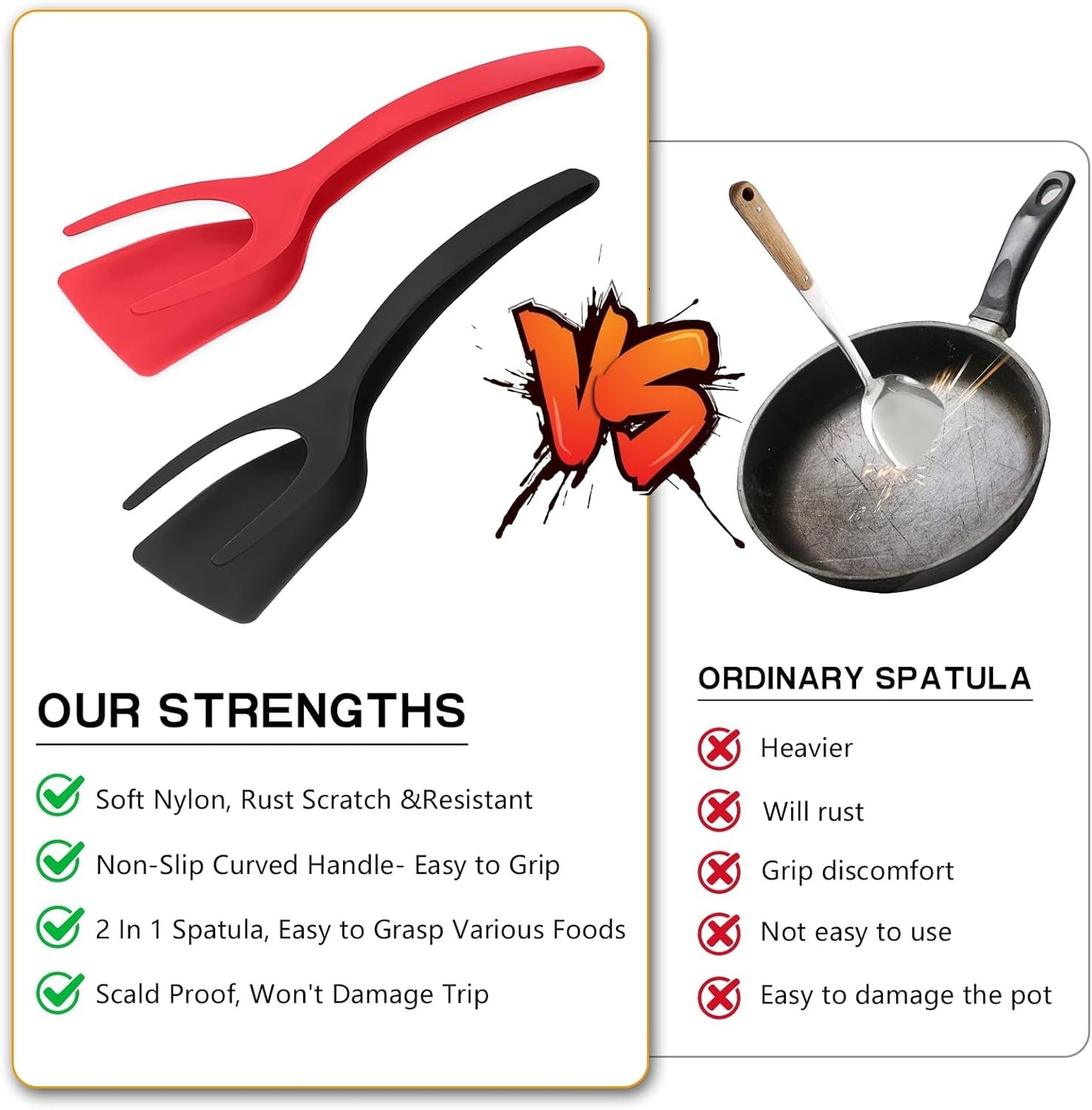 🔥LAST DAY -BUY 1 GET 1 FREE-$12.5 EACH🎁2 In 1 Grip Flip Tongs