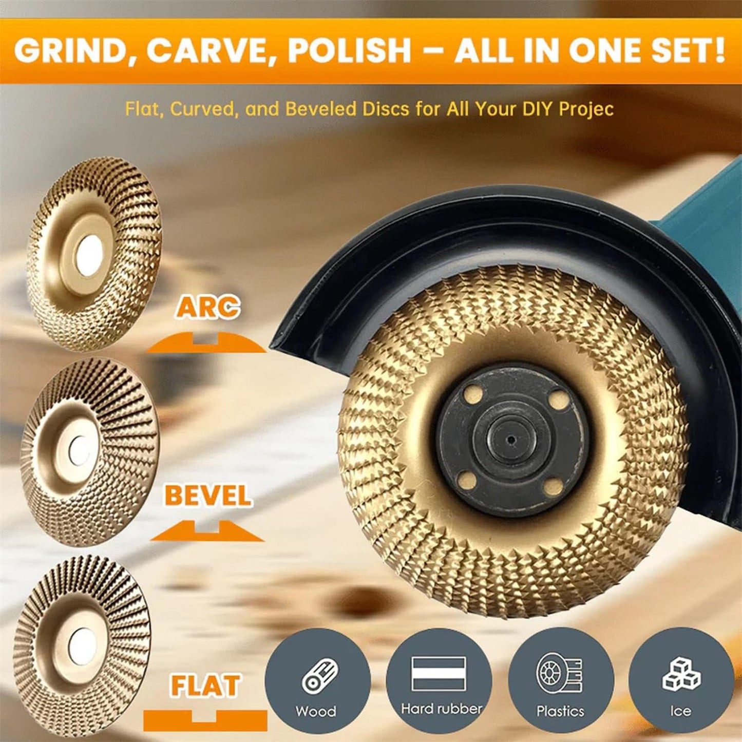 Pack of 3 grinding discs