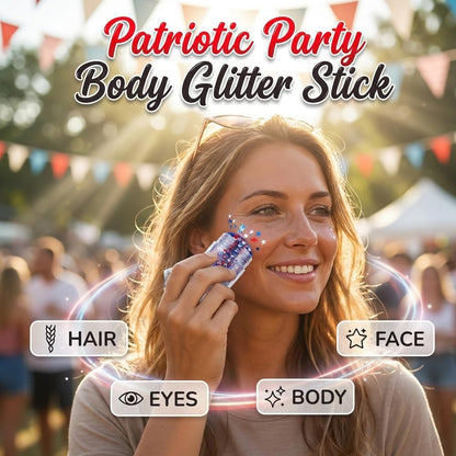 🔥LAST DAY -BUY 2 GET 2 FREE-$9.99 EACH🎁Red, White & Blue Glitter Body Stick