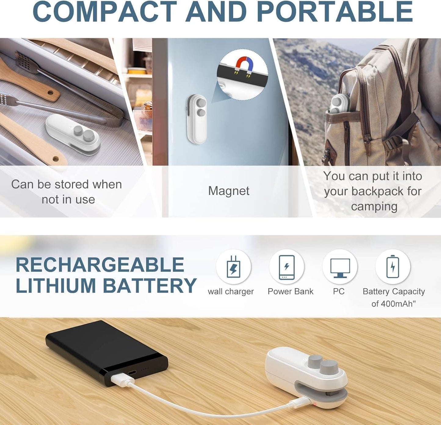 🔥LAST DAY -BUY 1 GET 1 FREE-$12.5 EACH🎁Portable Mini Sealer (Instant Airtight Seal)